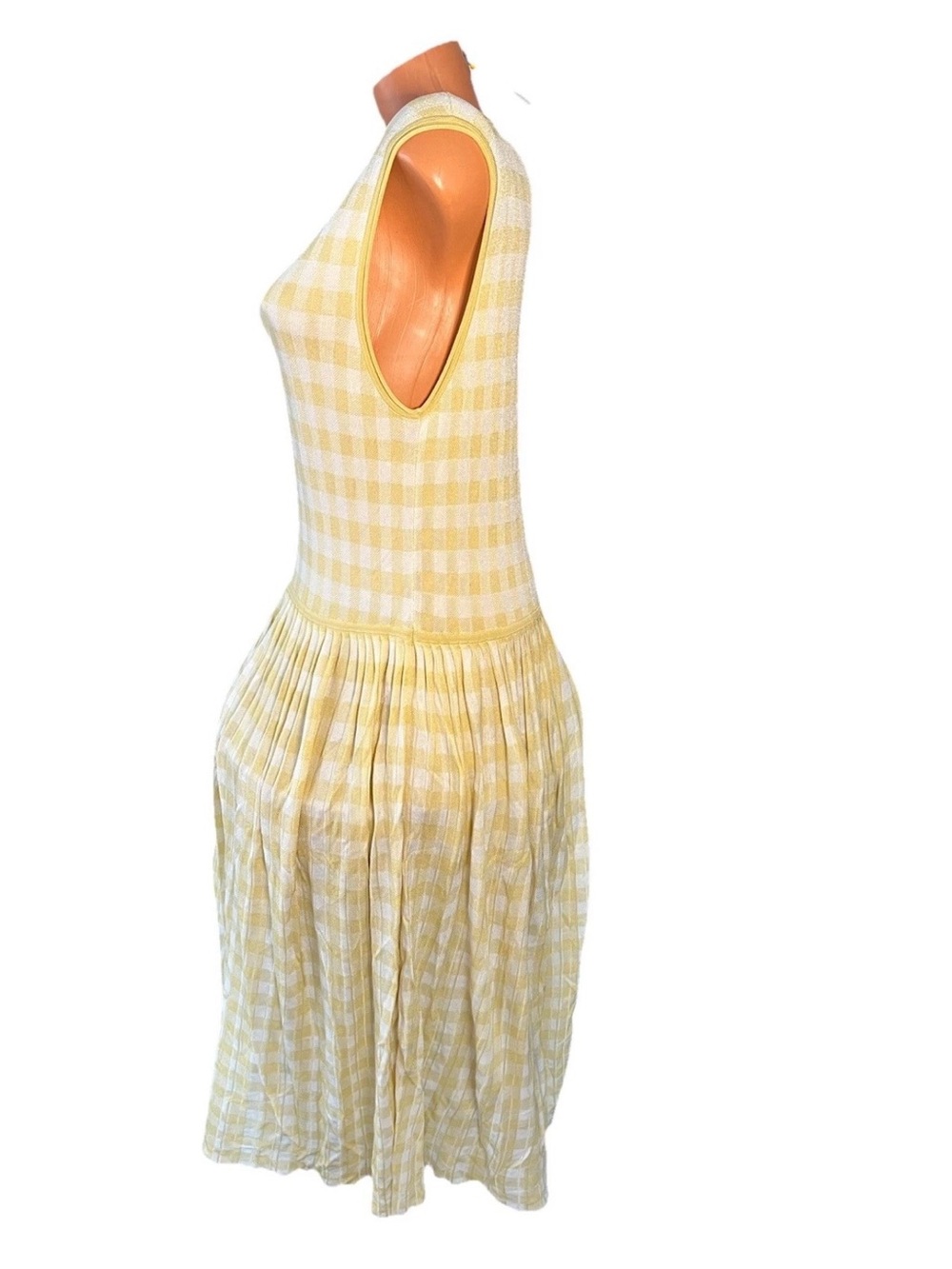 Everlane NWT Yellow Gingham Sleeveless Midi Dress XL Viscose Bridgerton - Picture 10 of 11